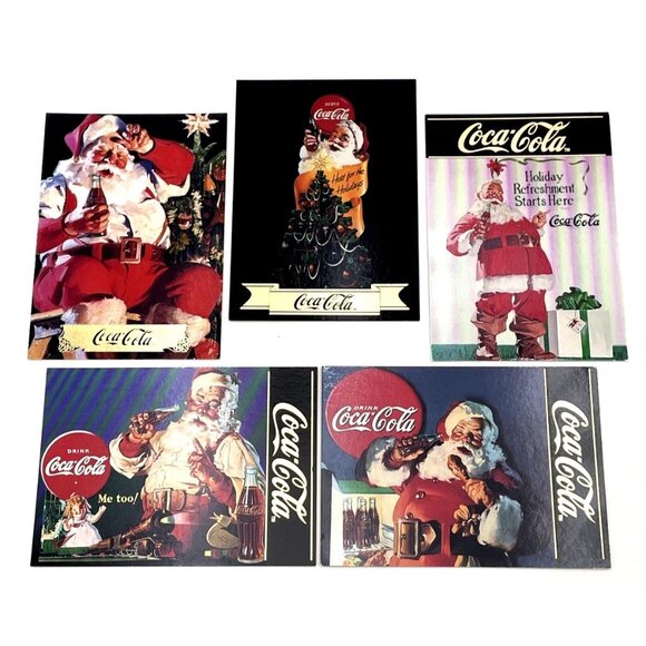 Coca-Cola Collection Santa & Magic Christmas Tree Series - 5 Cards - See List - Picture 1 of 3
